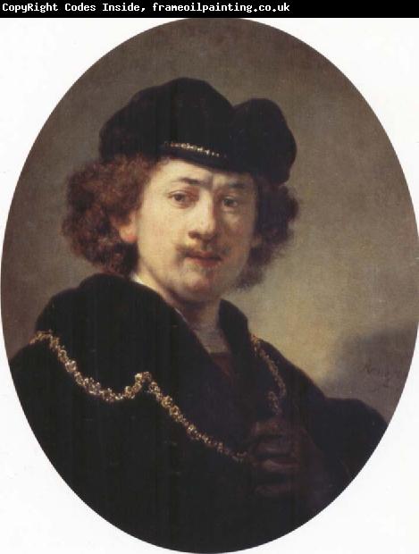 REMBRANDT Harmenszoon van Rijn Self-Portrait with Hat and Gold Chain